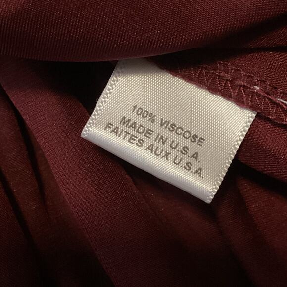 Misa Los Angeles Lucien Burgundy Satin One Sleeve Tiered Mini Dress M - Picture 9 of 11